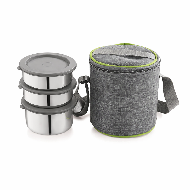 Steel Lunch Box - 500ML*3 Box With Bag