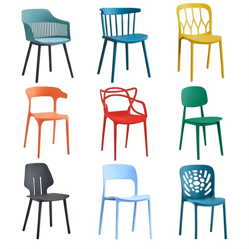 Colorful Modern Design Restaurant Kitchen Cafe Sillas Plastic Chair Stackable Dining Plastic Chair