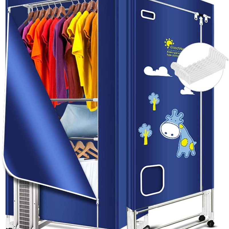 Electric Clothes Dryer Machine With Anion, Portable Folding 3-Tier Design Clothing Dryer