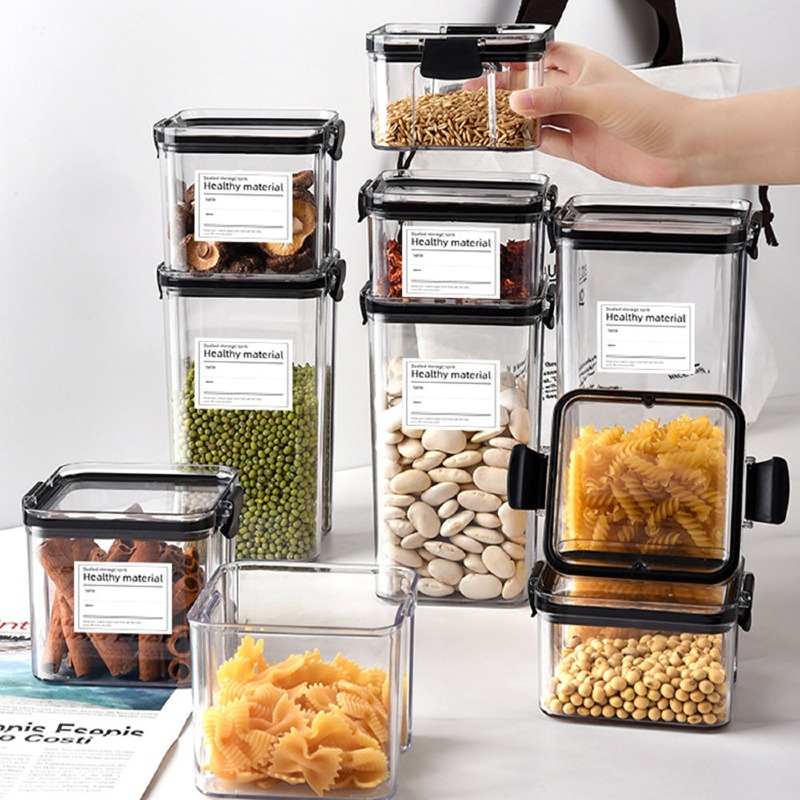 Fresh Style Storage Boxes Kitchen Airtight Food Containers Lids PP Storage Bins Home Organization Sets