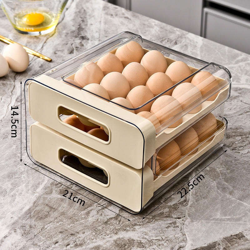 Large Capacity Multi-Layer Egg Tray Special Drawer for Refrigerator Egg Preservation Food Storage Container Egg Storage Box
