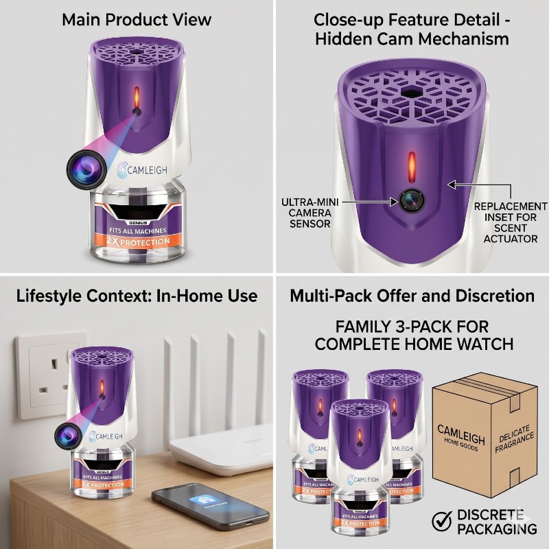 Spy Camera Mosquito Repellent, 4k Hidden Camera with 32gb Built in Memory with Live Audio and Video, Motion Detection Home Security Nanny Cam, Wireless Wi-Fi Surveillance Camera 
