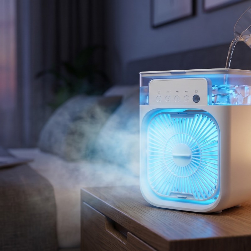 Rechargeable Mini Air Cooler with LED Light
