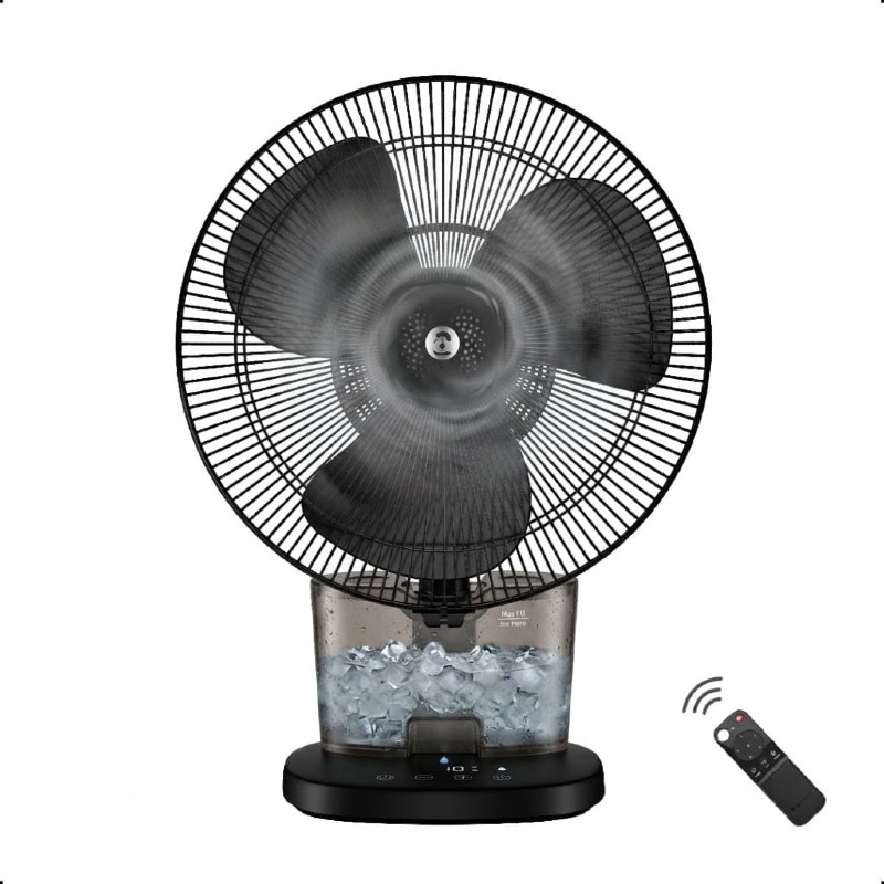 Ultra-Cool Portable Mist Fan with Remote Control – High Capacity Ice Tank & 3 Wind SpeedsCooler With Remote